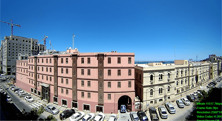  180°panoramic mini bullet camera photo of buildings