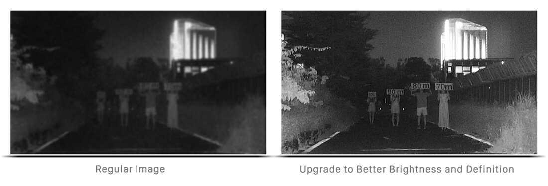 The comparison of the image of the regular IR and Smart IR II Technology.